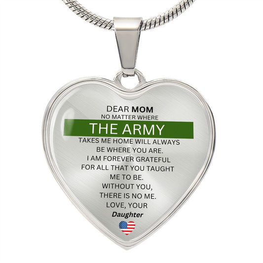 Army Daughters to Mom | Heart Necklace