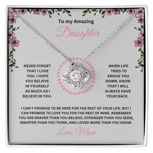 Amazing Daughter From Mom | Love Knot Necklace