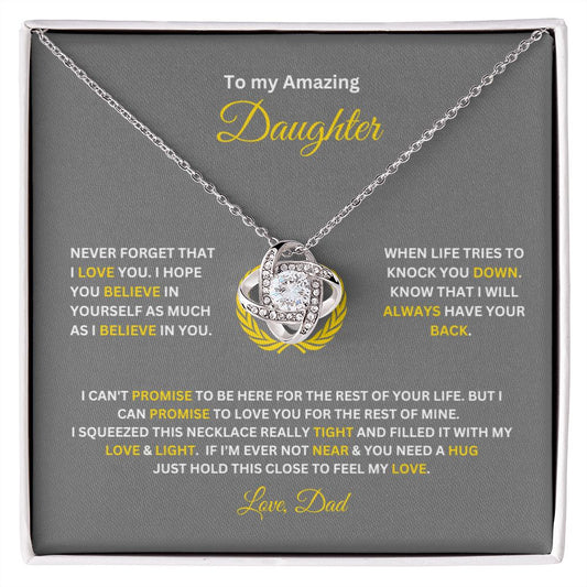 Amazing Daughter w/Wreath | Love Knot Necklace